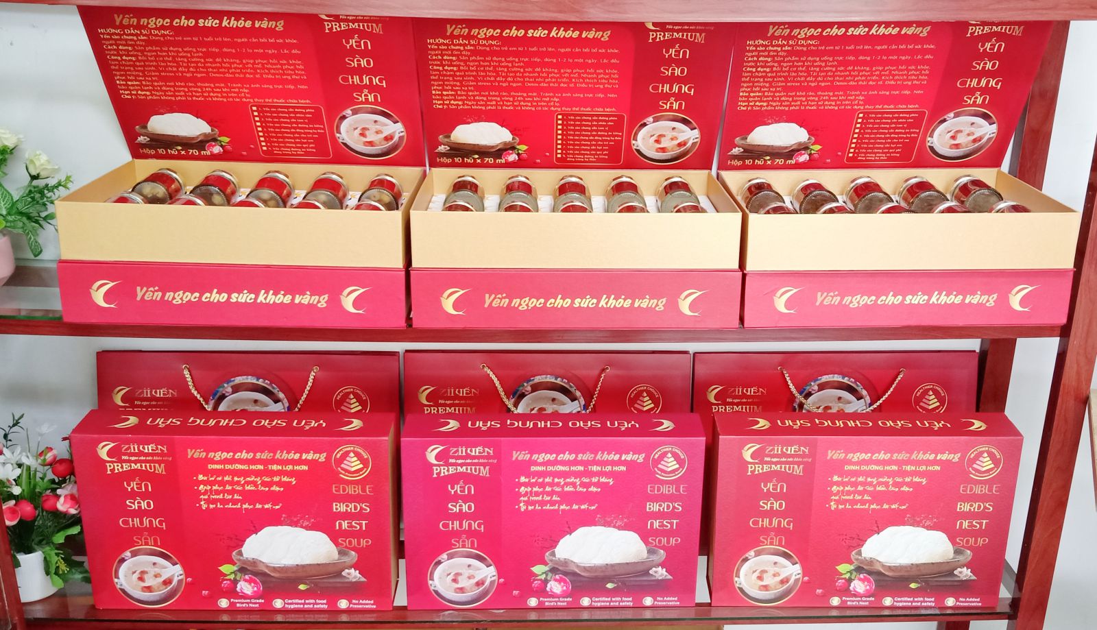 Yến chưng sẵn hộp quà biếu 10 hũ