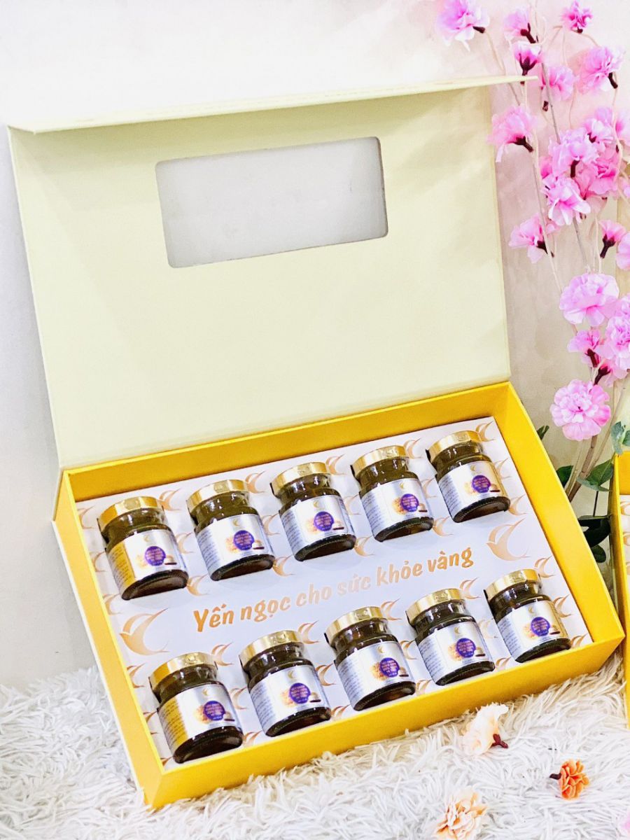 Yến chưng đông trùng đường kiêng hộp 10 hũ