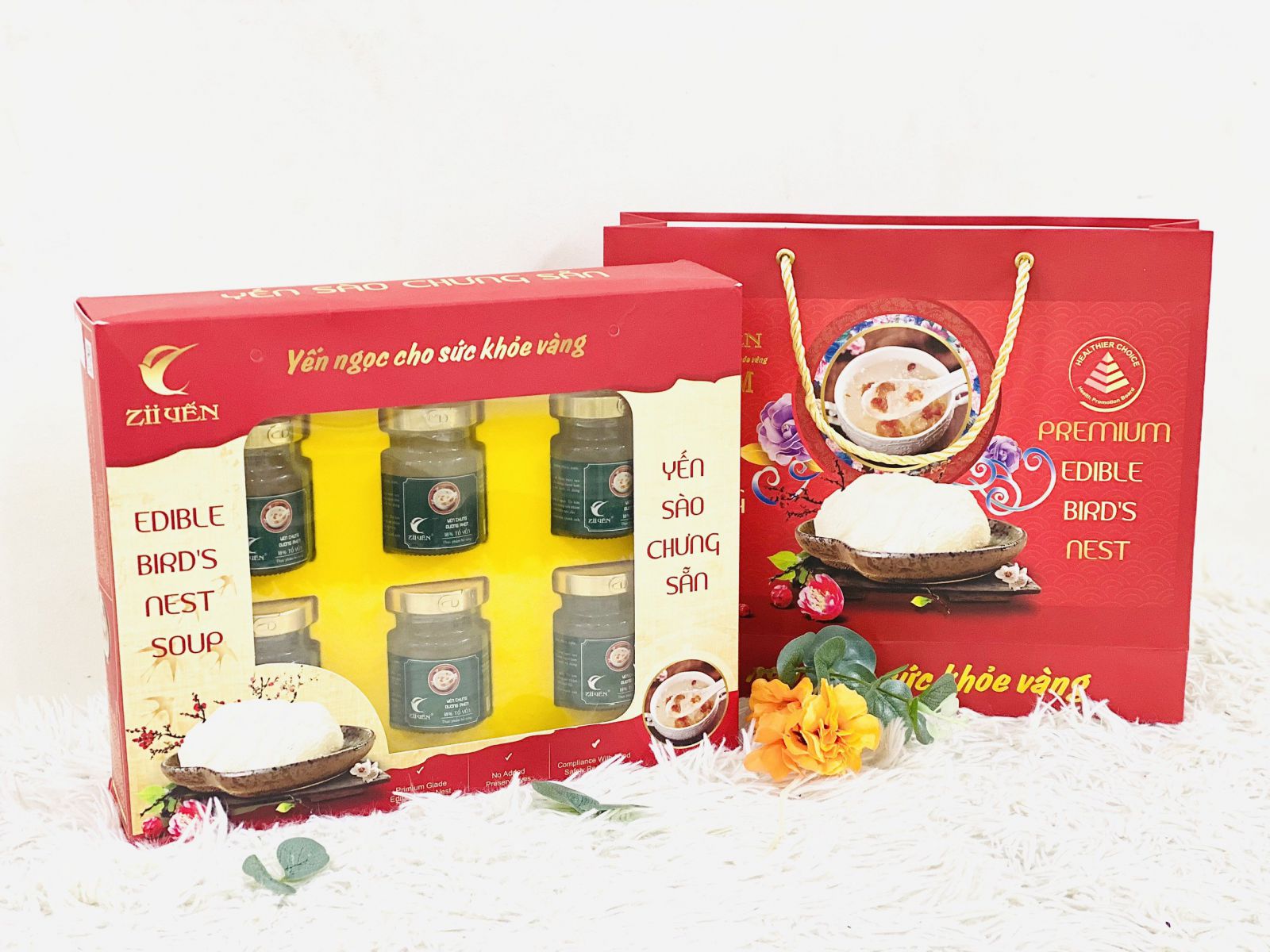 Yến chưng đường phèn 18% hộp 6 hũ